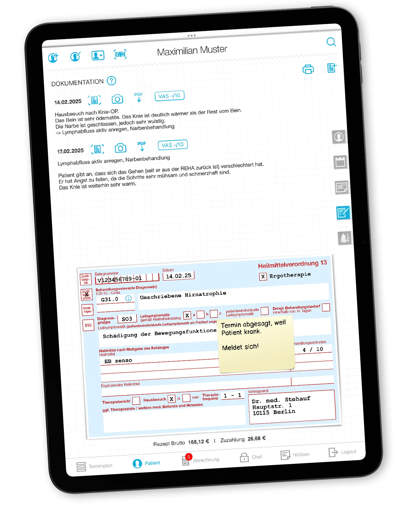 iPrax Praxisoftware Ergotherapie Dokumentation