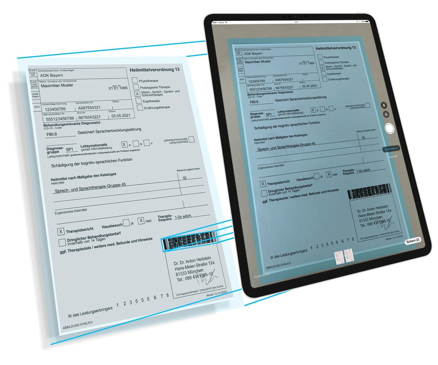 iPrax Praxisoftware Logopädie Clever-Scan