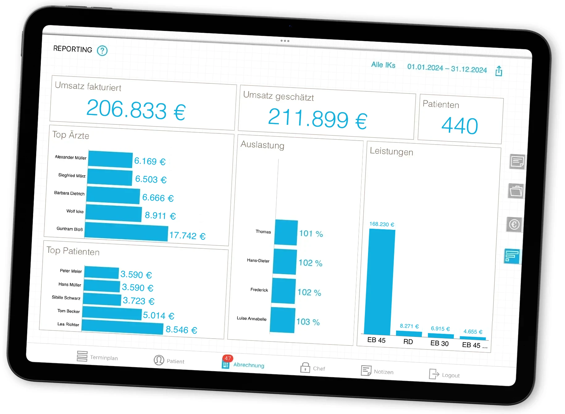 iPrax Praxisoftware Logopädie Reporting