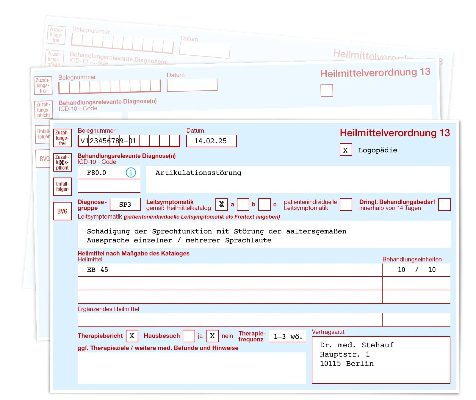 iPrax Praxisoftware Logopädie Verordnungen
