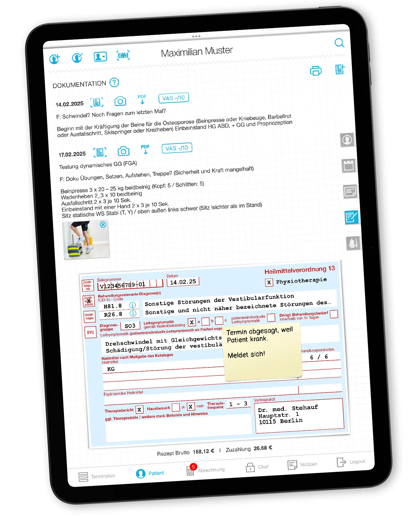 iPrax Praxisoftware Physiotherapie Dokumentation