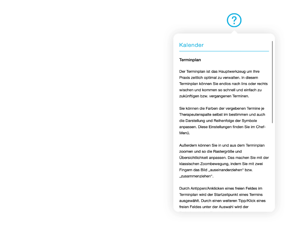 iPrax Praxisoftware Physiotherapie In-App-Hilfe
