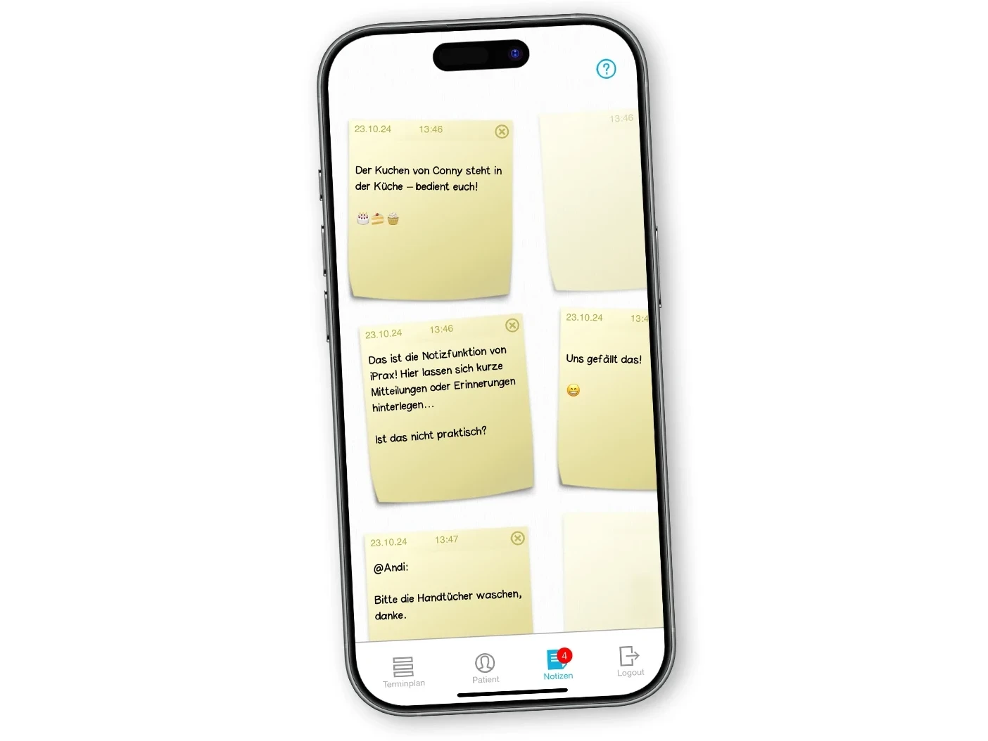 iPrax Praxisoftware Physiotherapie Notizen
