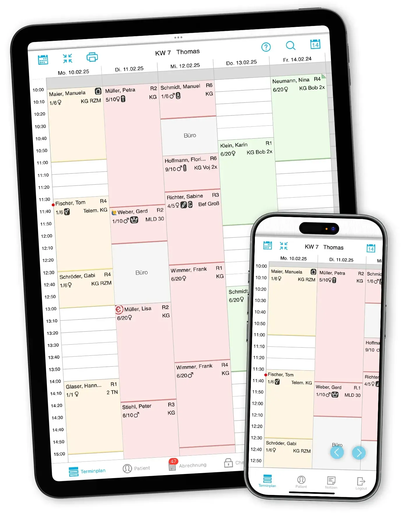 iPrax Praxisoftware Physiotherapie Terminplan Kalender