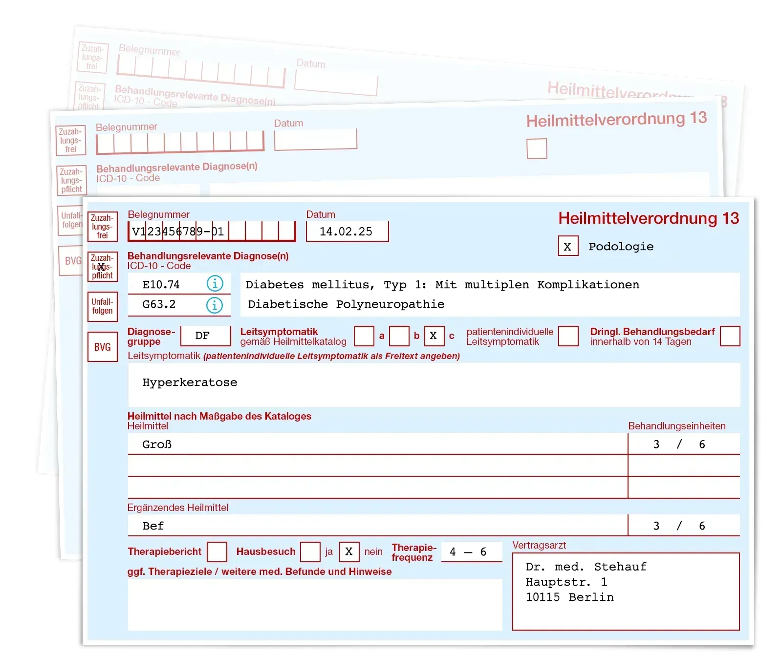 iPrax Praxisoftware Podologie Verordnungen